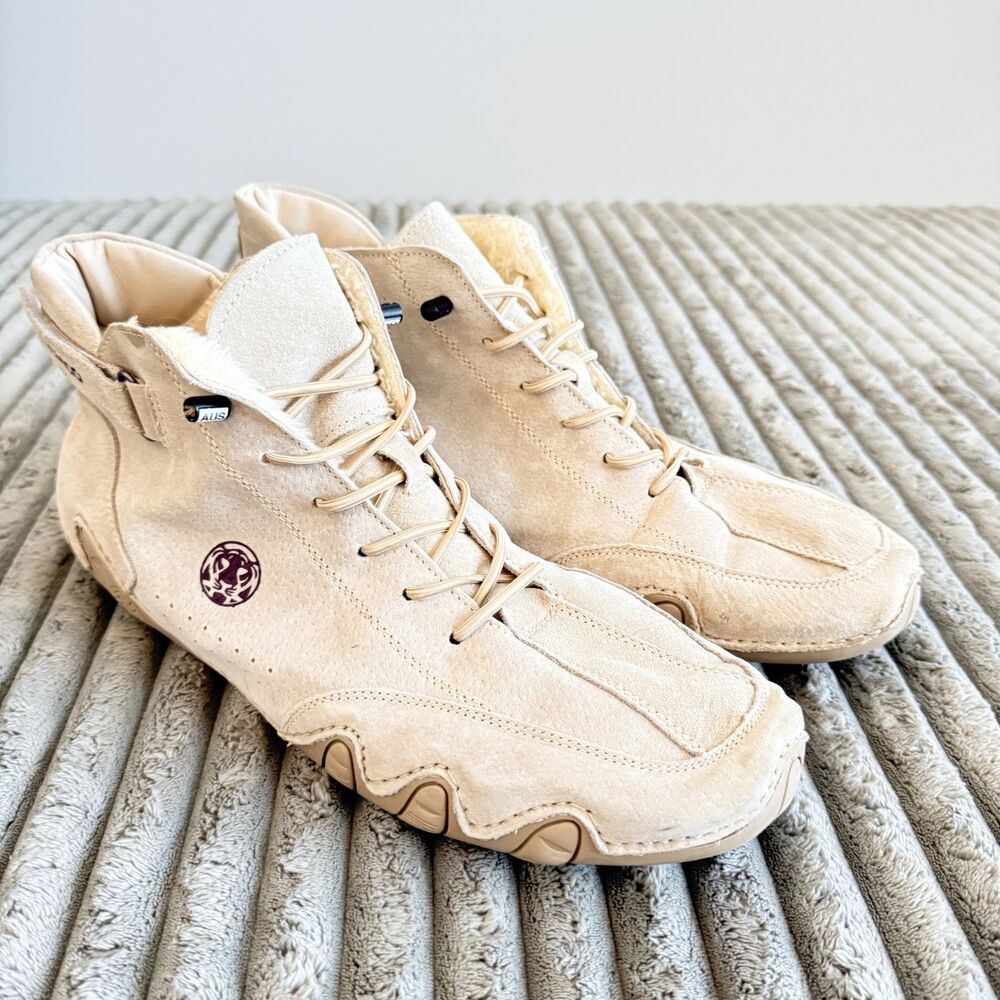 CLOHOO Suede High Top Driving Sneakers Beige Tan Men’s Est 12-13